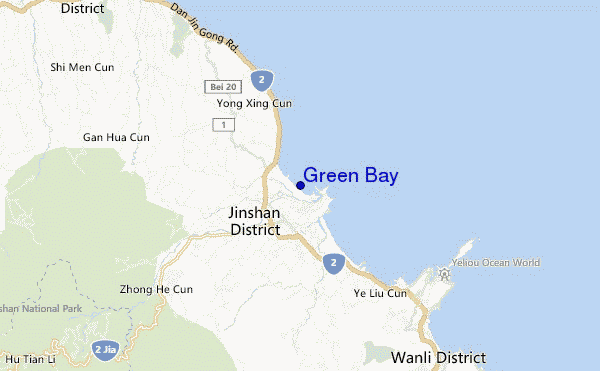 mapa de ubicación de Green Bay