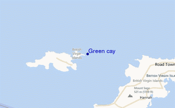mapa de ubicación de Green cay