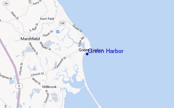 mapa de ubicación de Green Harbor