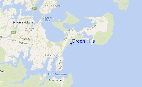 mapa de ubicación de Green Hills