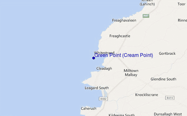 mapa de ubicación de Green Point (Cream Point)