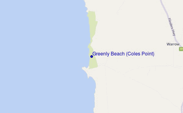 mapa de ubicación de Greenly Beach (Coles Point)