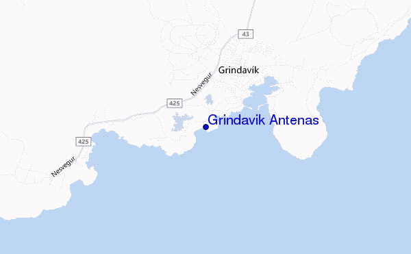 mapa de ubicación de Grindavik Antenas