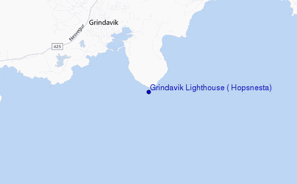 mapa de ubicación de Grindavik Lighthouse ( Hopsnesta)