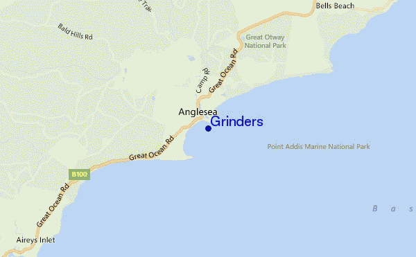 mapa de ubicación de Grinders