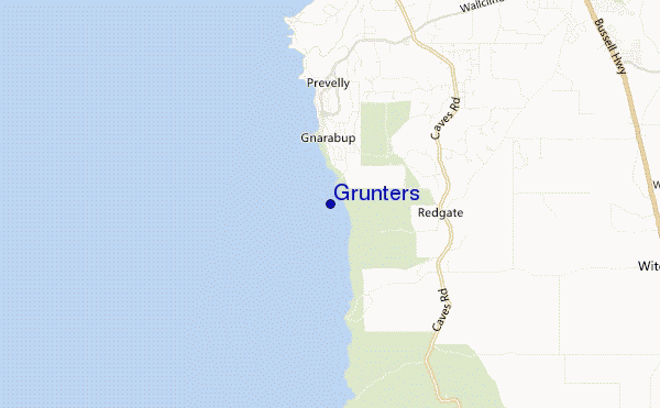 mapa de ubicación de Grunters