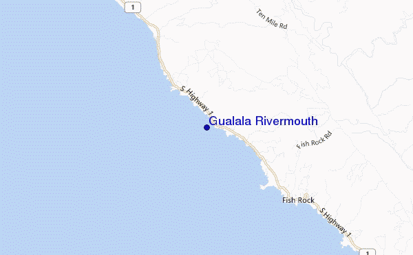 mapa de ubicación de Gualala Rivermouth