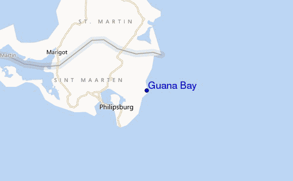 mapa de ubicación de Guana Bay