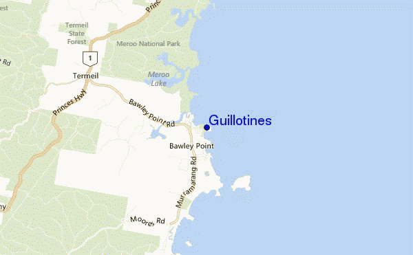 mapa de ubicación de Guillotines