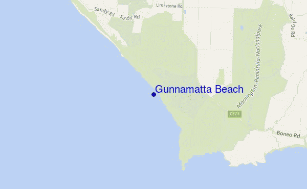 mapa de ubicación de Gunnamatta Beach