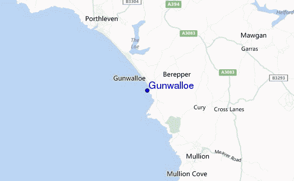 mapa de ubicación de Gunwalloe
