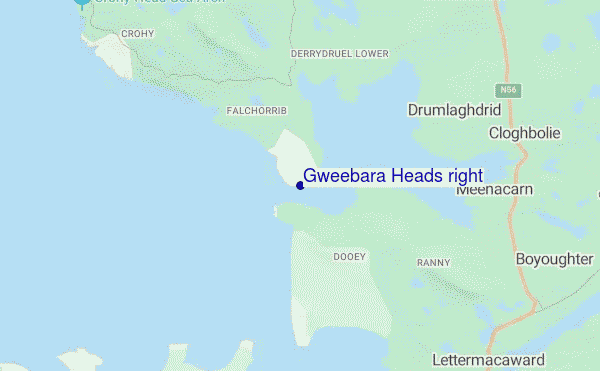 mapa de ubicación de Gweebara Heads right