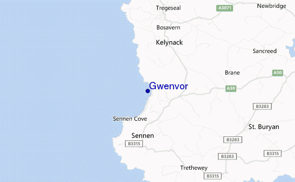 mapa de ubicación de Gwenvor