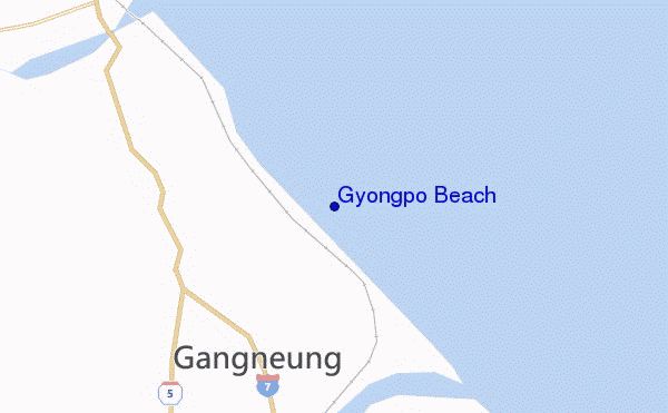 mapa de ubicación de Gyongpo Beach