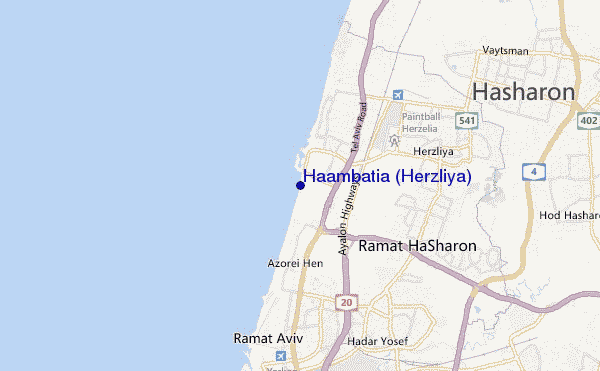 mapa de ubicación de Haambatia (Herzliya)