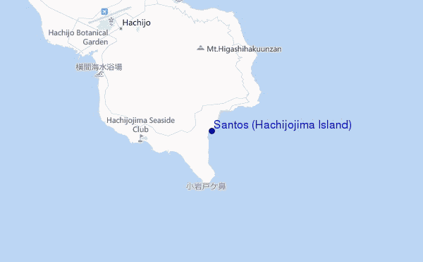 mapa de ubicación de Santos (Hachijojima Island)