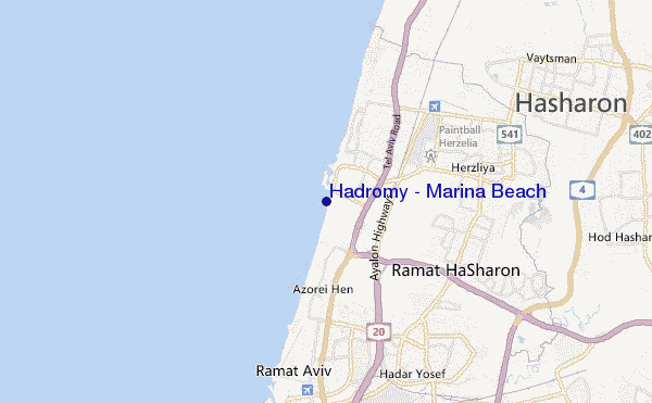 mapa de ubicación de Hadromy - Marina Beach