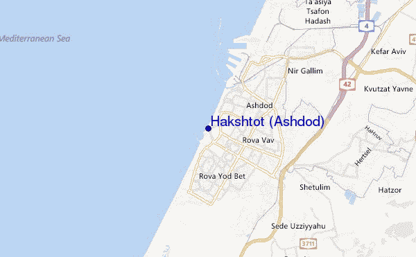 mapa de ubicación de Hakshtot (Ashdod)
