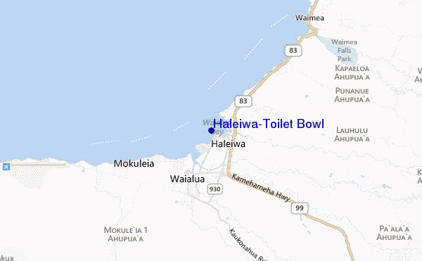 mapa de ubicación de Haleiwa/Toilet Bowl