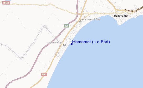 mapa de ubicación de Hamamet ( Le Port)