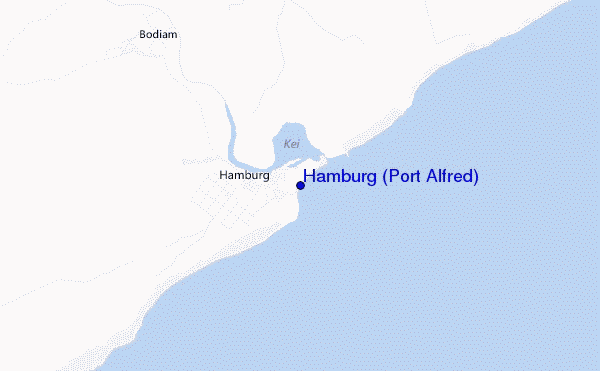 mapa de ubicación de Hamburg (Port Alfred)