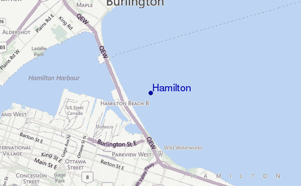 mapa de ubicación de Hamilton