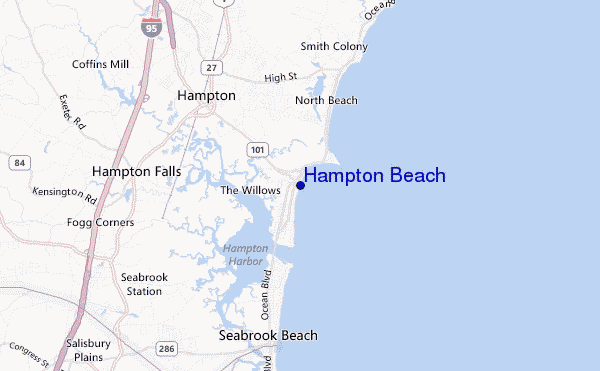 mapa de ubicación de Hampton Beach
