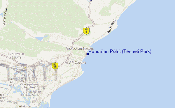 mapa de ubicación de Hanuman Point (Tenneti Park)