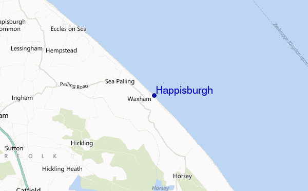 mapa de ubicación de Happisburgh