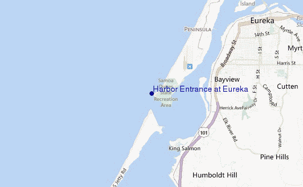 mapa de ubicación de Harbor Entrance at Eureka
