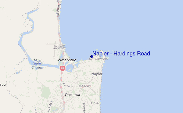 mapa de ubicación de Napier - Hardings Road