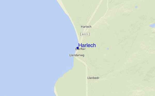 mapa de ubicación de Harlech