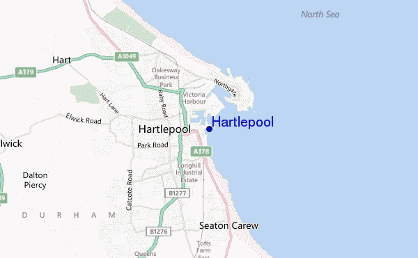 mapa de ubicación de Hartlepool