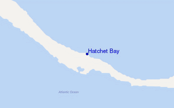 mapa de ubicación de Hatchet Bay