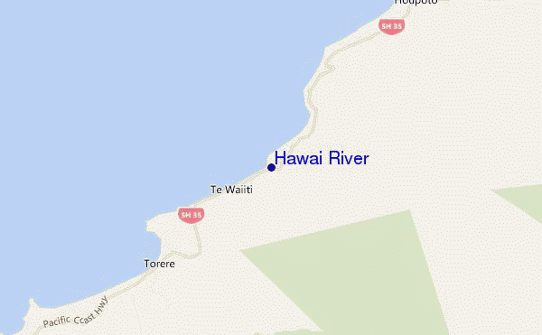 mapa de ubicación de Hawai River
