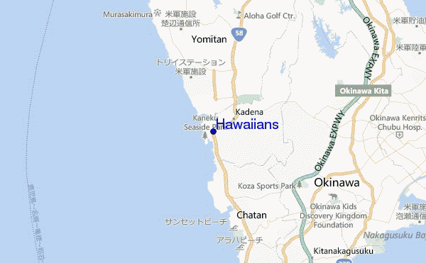 mapa de ubicación de Hawaiians
