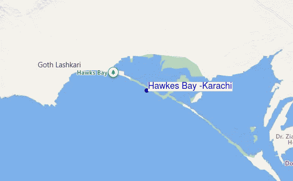 mapa de ubicación de Hawkes Bay (Karachi)