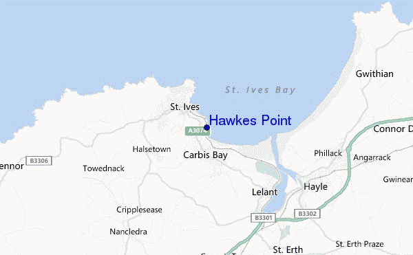 mapa de ubicación de Hawkes Point