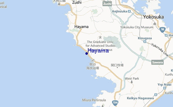 mapa de ubicación de Hayama