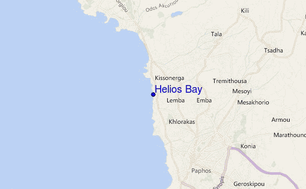 mapa de ubicación de Helios Bay