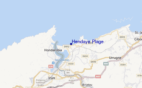 mapa de ubicación de Hendaye Plage