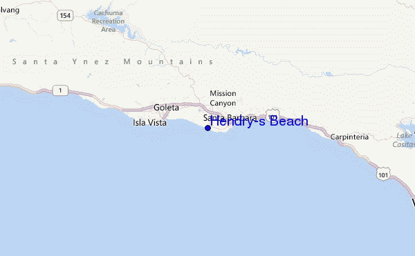 Hendry's Beach Location Map