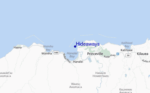 mapa de ubicación de Hideaways