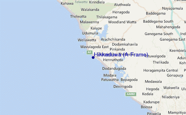 mapa de ubicación de Hikkaduwa (A-Frame)