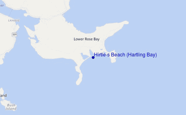 mapa de ubicación de Hirtle's Beach (Hartling Bay)