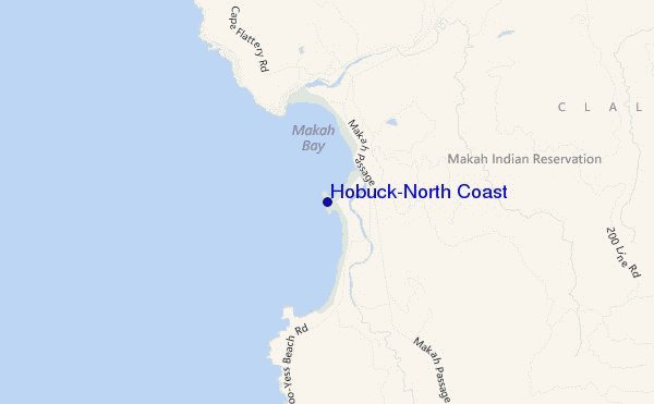 mapa de ubicación de Hobuck/North Coast