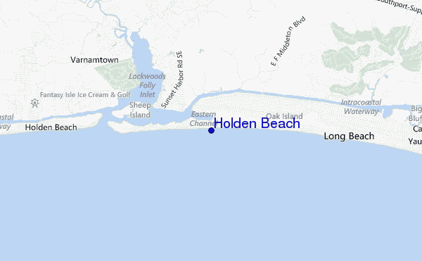 mapa de ubicación de Holden Beach
