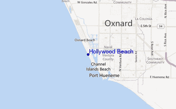 mapa de ubicación de Hollywood Beach