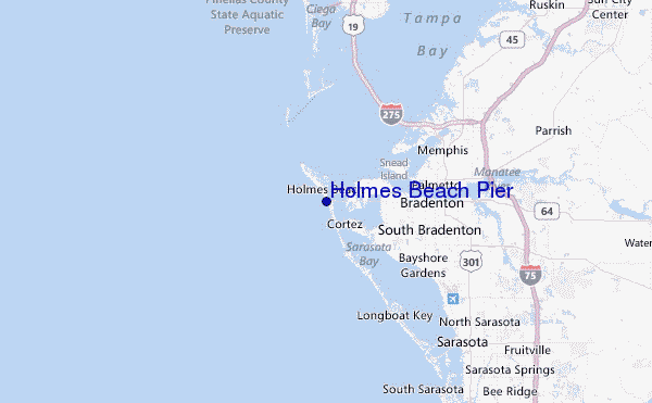 Holmes Beach Pier Location Map
