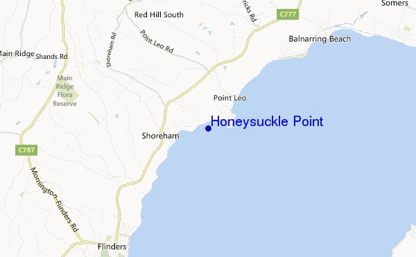 mapa de ubicación de Honeysuckle Point
